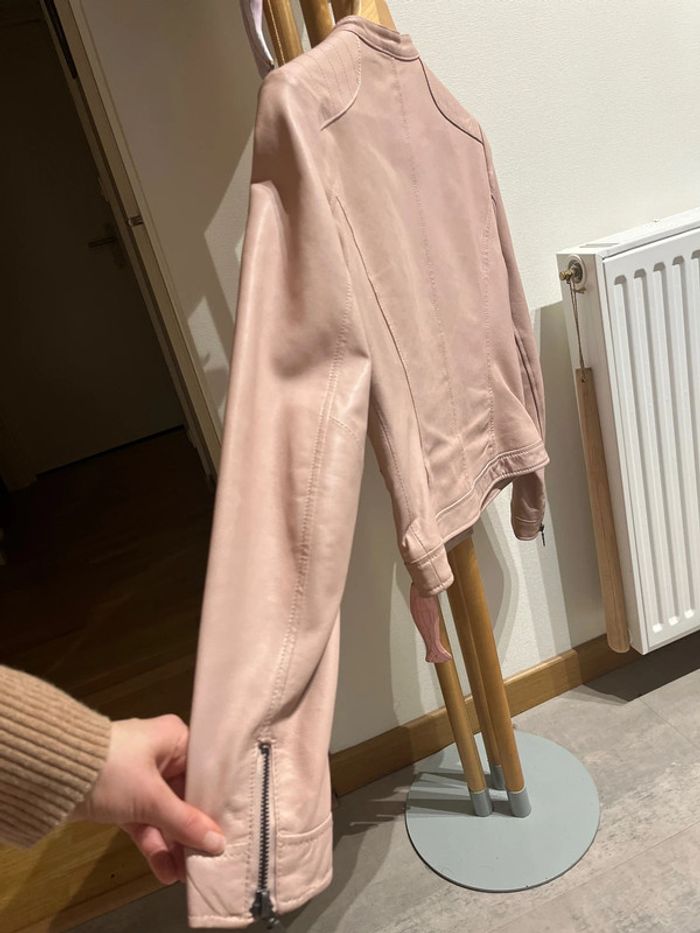 Veste Perfecto Rose en Cuir - photo numéro 9
