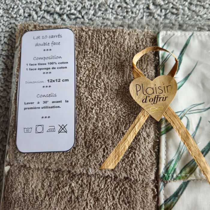 10 lingettes lavables 12x12 cm - photo numéro 3
