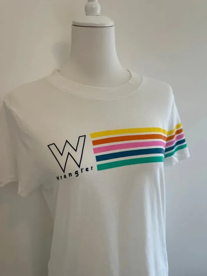 T-shirt Wangler femme blanc taille S parfait état - photo numéro 3