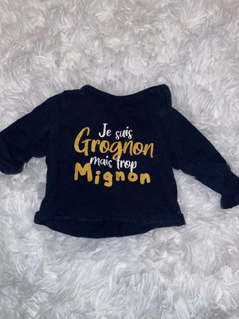 Tee shirt 1 mois manche longue