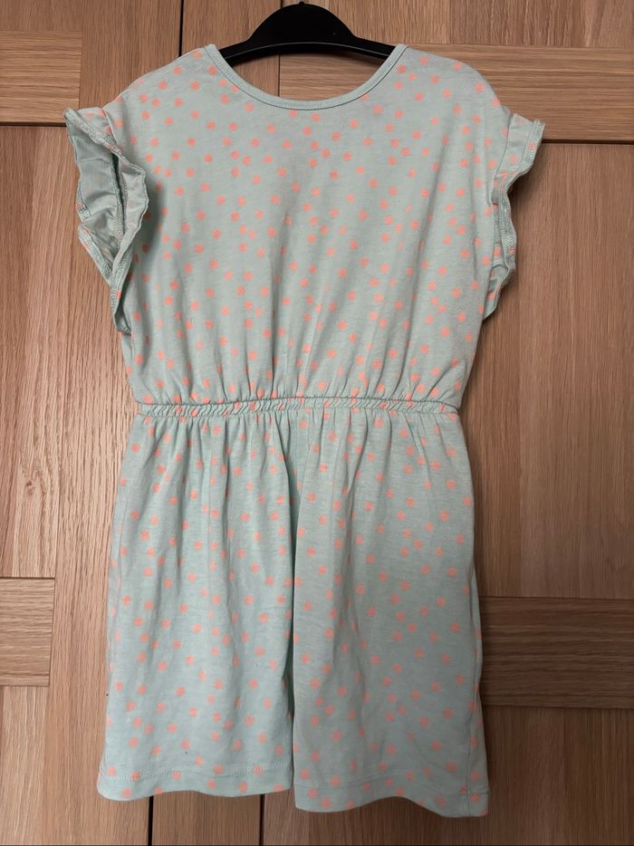 Robe bleu pois orange KIABI t.4ans