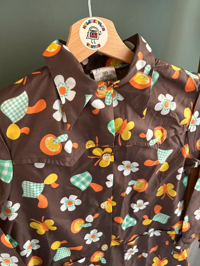 Robe vintage années 80s à motifs 8A - photo numéro 3