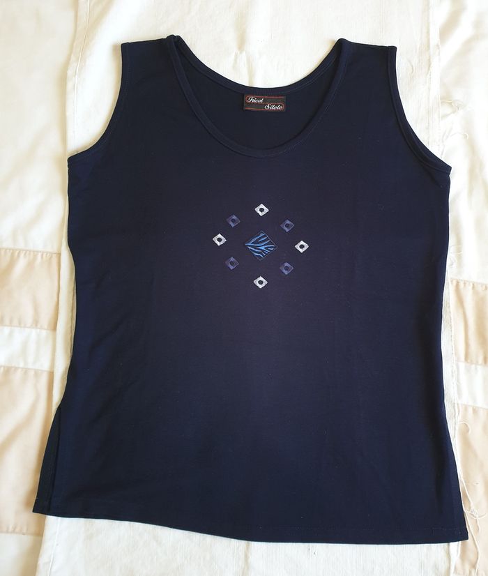 Débardeur bleu marine - Tricot Sitèle - T2