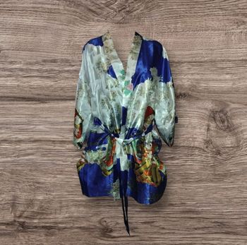 Kimono fluide satin style japonais 