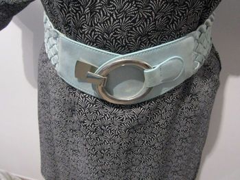 Ceinture femme en Cuir synthétique élastiquée Bleu Turquoise (MML523)