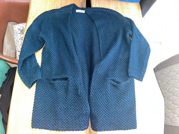 Gilet hiver it hippie femme bleu marine oversize long T.U S M 36 38 40 - photo numéro 6