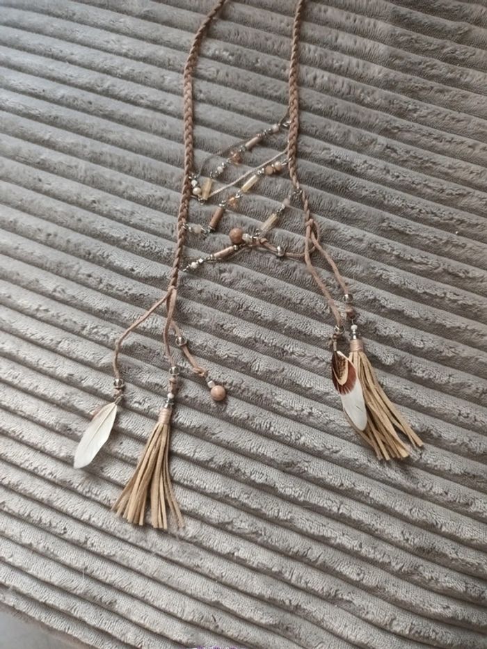 Sautoir bohème beige - photo numéro 2
