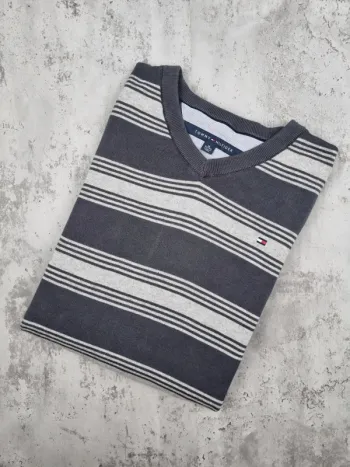 Pull col V Tommy Hilfiger bariolé, XL Hommes