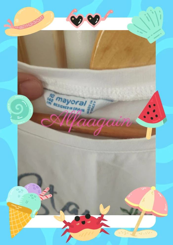 Ensemble short jean bourget t-shirt Mayoral 10ans - photo numéro 4