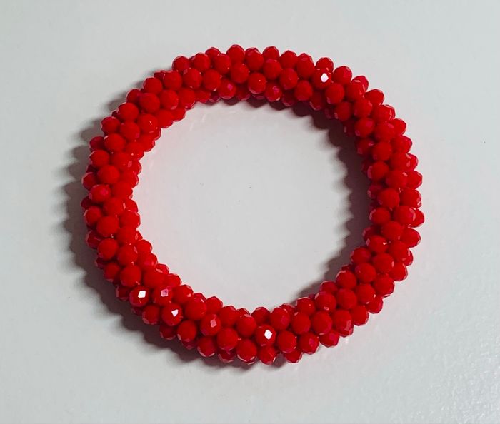 Bracelet jonc continu rouge irisé tourbillonnant - photo numéro 2