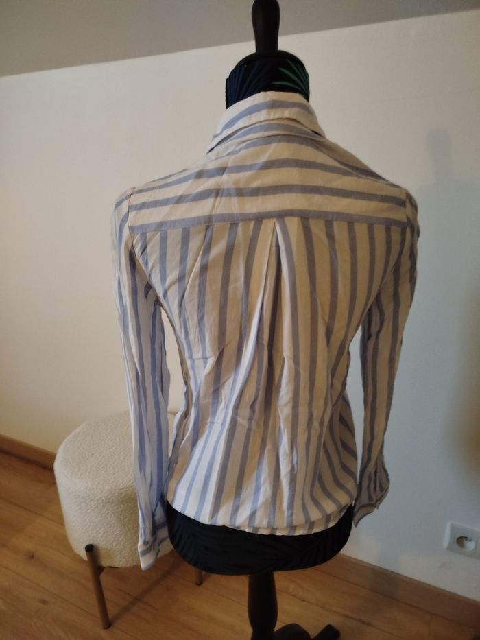 Chemise rayée bleu clair S - photo numéro 4