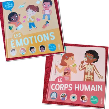 Lot 2 livres  enfant Fleurus mes questions de grand neuf  émotions corps humain