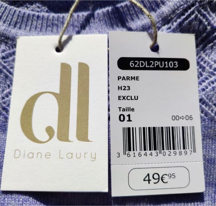 Pull fin couleur parme pour femme taille S, Diane Laury - photo numéro 3