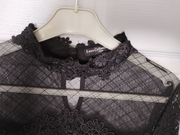 Haut blouse à dentelle noir taille M - photo numéro 5