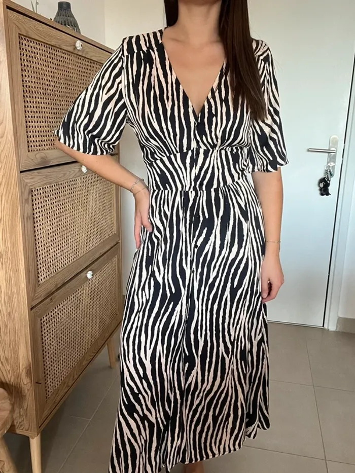 Robe longue zébrée Ema Blues - photo numéro 2