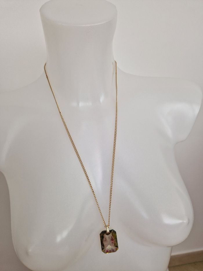 Collier argenté avec pierre transparente - photo numéro 4