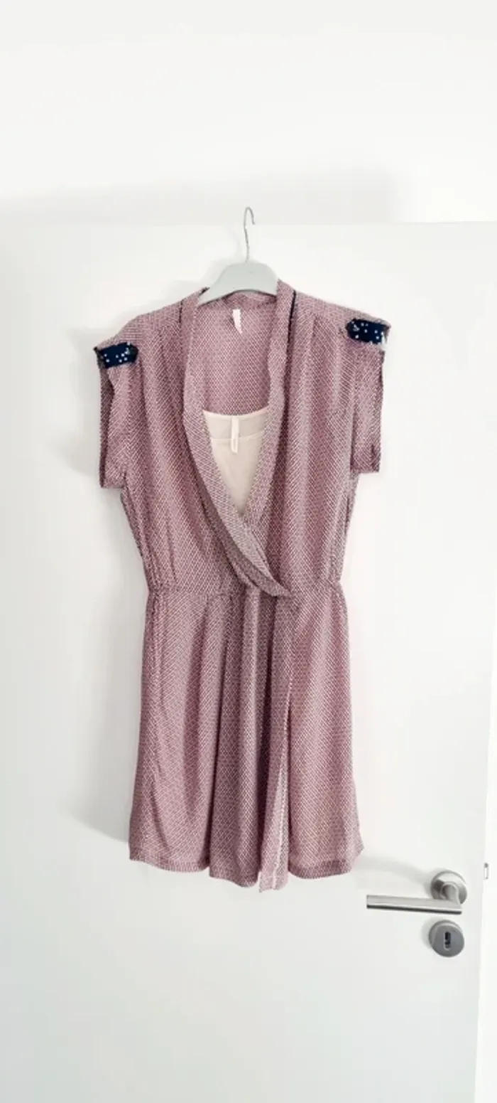 Robe courte imprimée bordeaux icode ikks 36