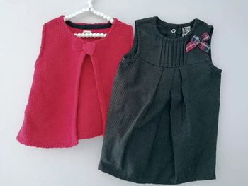 12 mois bébé fille ensemble tape à l œil robe et gilet
