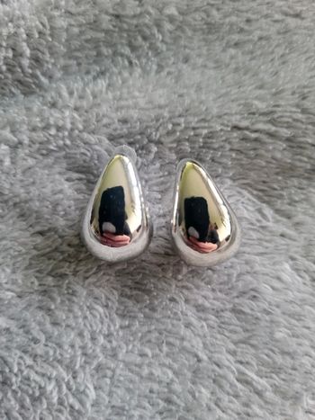 Boucles d'oreilles gouttes d'eau argentées 