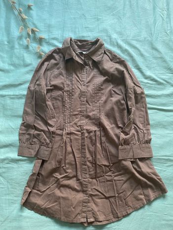 Chemise longue marron
