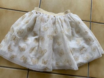 Jupe en tulles H&M ecru et or petits papillon neuve