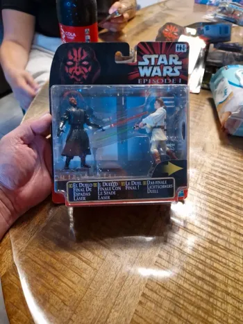 Star Wars Figures Darth Maul OBI Wan Final Duel Deluxe Carded Ep1 Hasbro