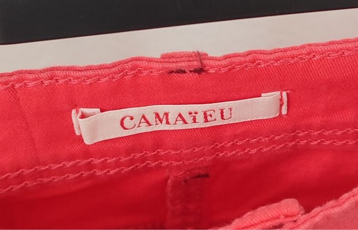 Jupe droite rose unie Camaïeu - Taille 42 - photo numéro 5
