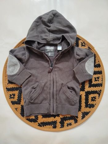Gilet sweat zippé capuche 3 mois garçon
