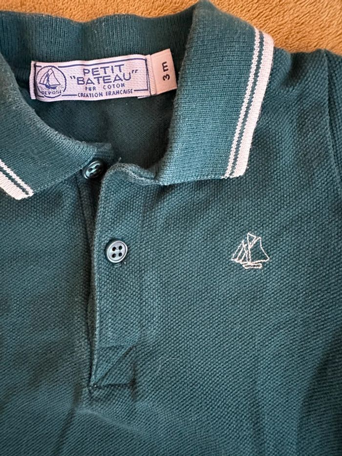 Combinaison short vert émeraude vintage 3 mois - photo numéro 2