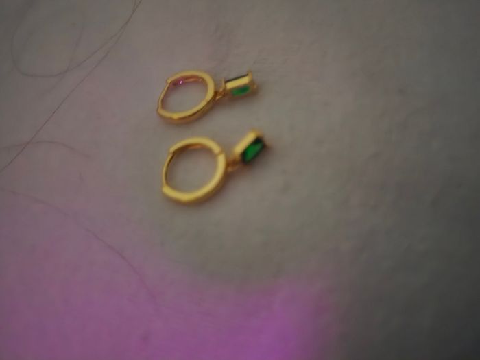 Boucle d oreille pendantes creole cristal vert - photo numéro 2