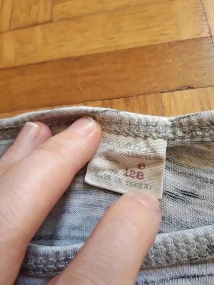 tshirt manches longue zara 8 ans gris - photo numéro 2