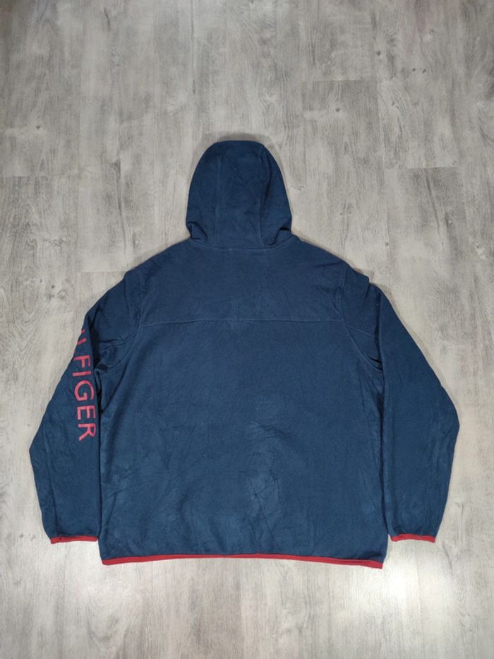 Veste Polaire à Capuche Full Zip Tommy Hilfiger Bleu Marine Logo Brodé Taille 2XL Homme - photo numéro 10