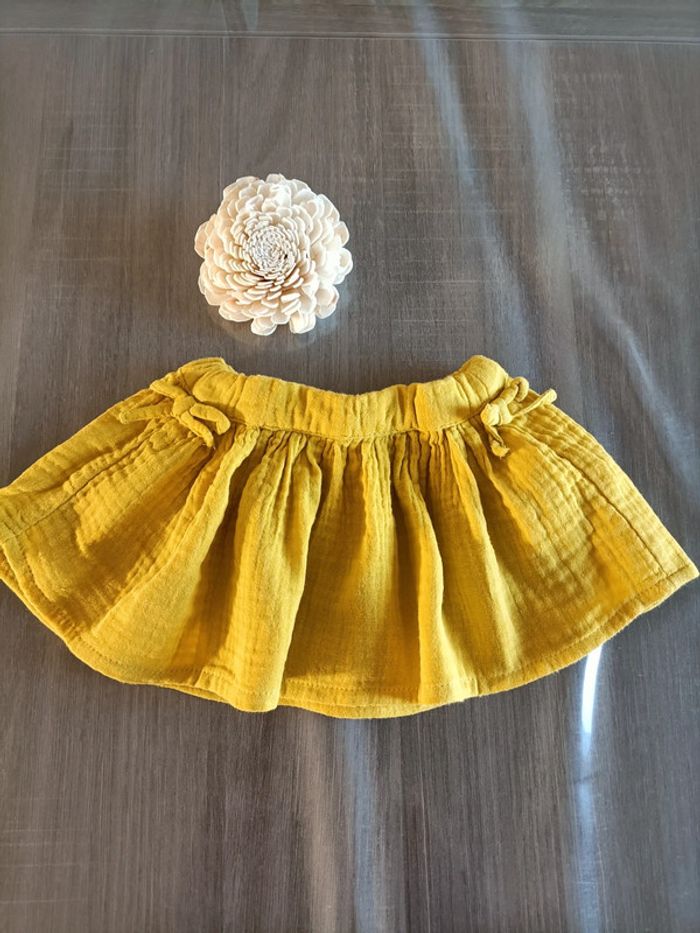 Jupe moutarde gaze de coton TAO 3 mois