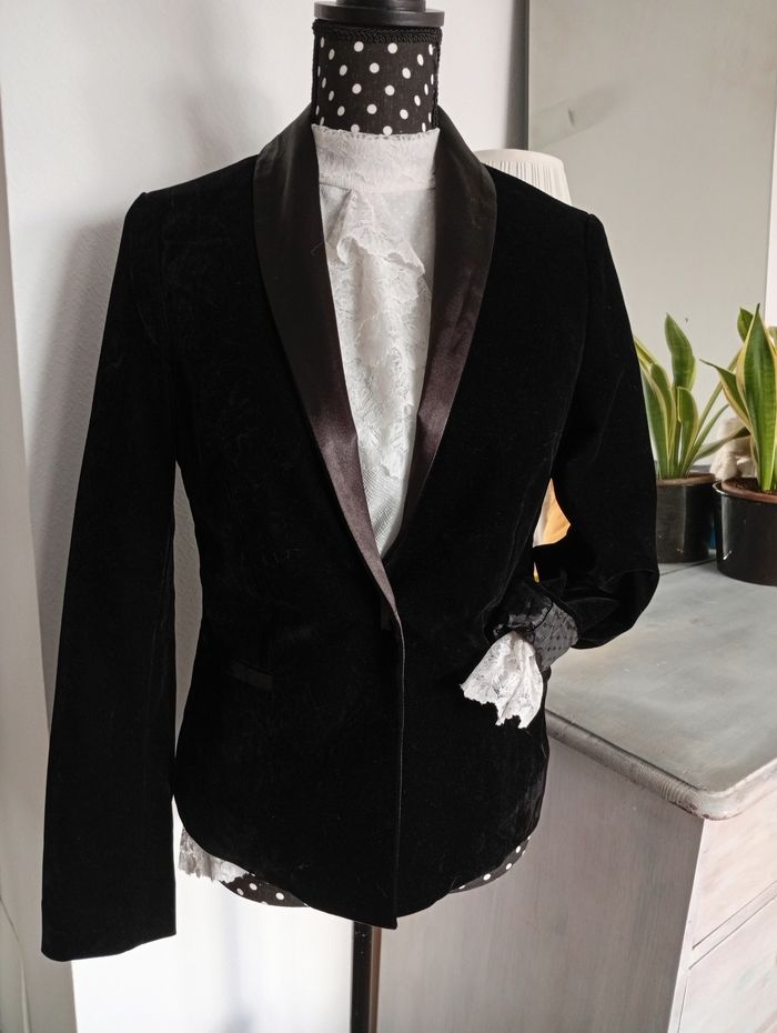 Veste/ Blazer en velours noir. K-zell 38
