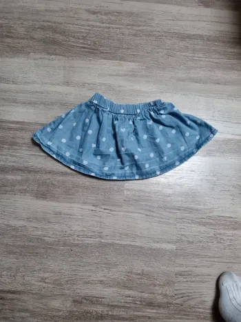 Jupe effet jean à pois 2 ans
