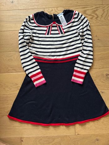 Robe laine et cachemire Jacadi 10 ans robe marinière à col