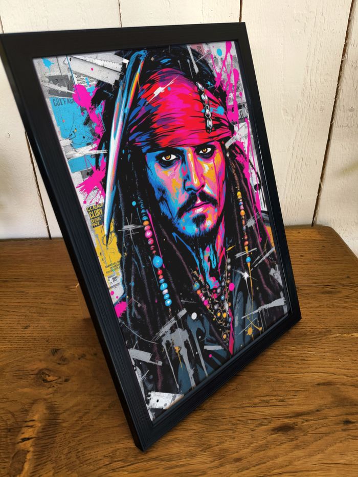 Affiche poster Jack Sparrow Pirates des Caraïbes A4 (21×29,7 cm) art mural street art coloré - photo numéro 2