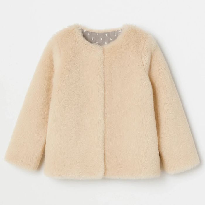 Veste fausse fourrure beige fille – taille 4 ans