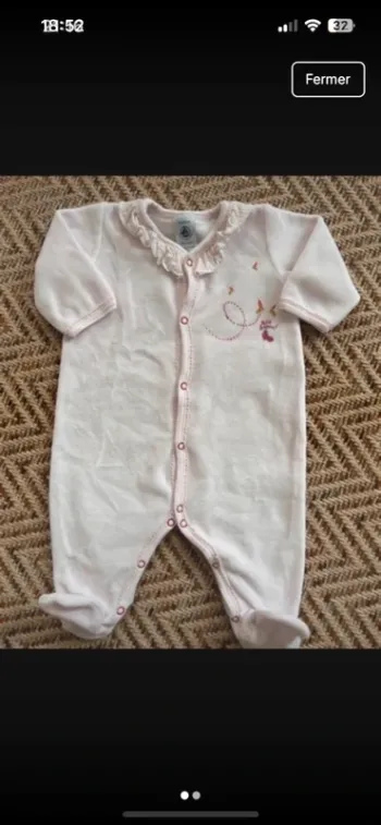 Pyjama Petit Bateau en velours 3M