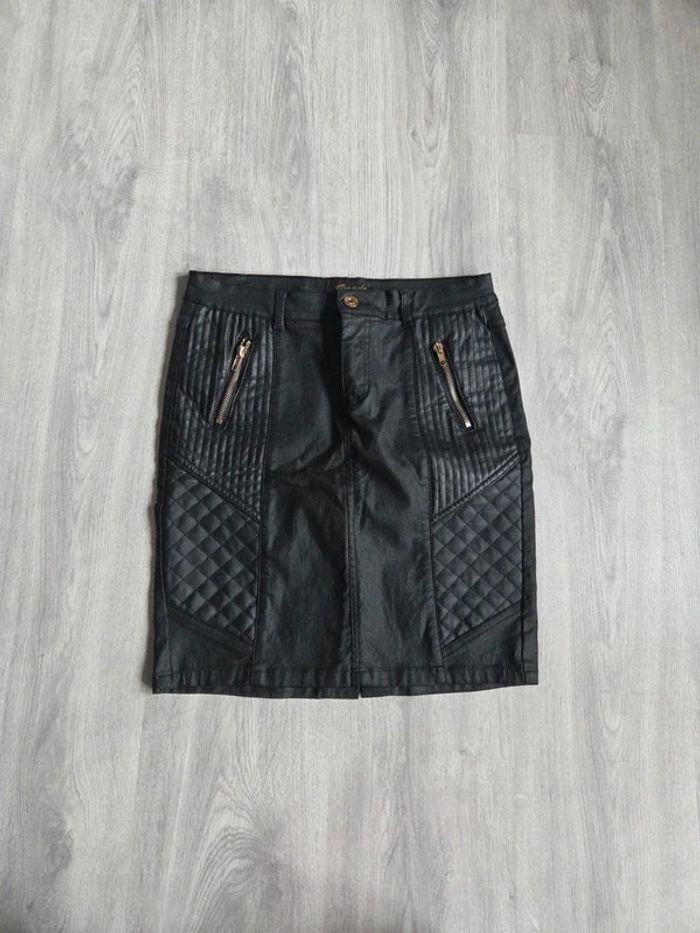 Jupe noire style biker Onado - taille M