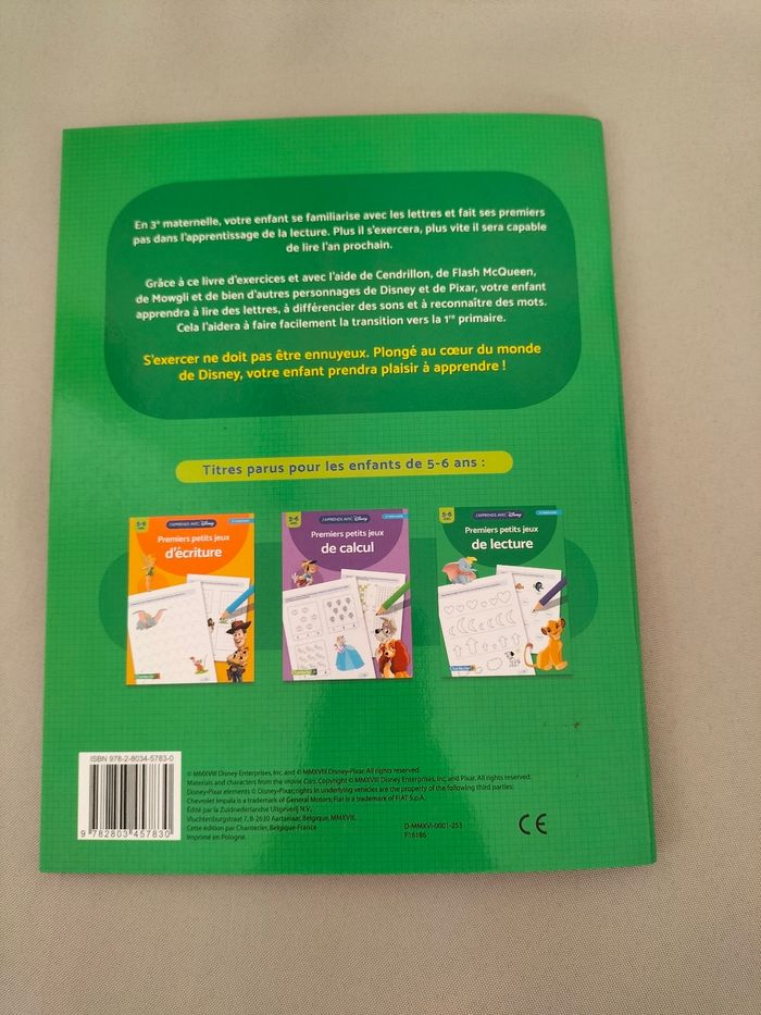 💚 Premiers jeux de lecture – J'apprends avec Disney (5-6 ans) - 3eme maternelle - Disney - Neuf 💚 - photo numéro 3