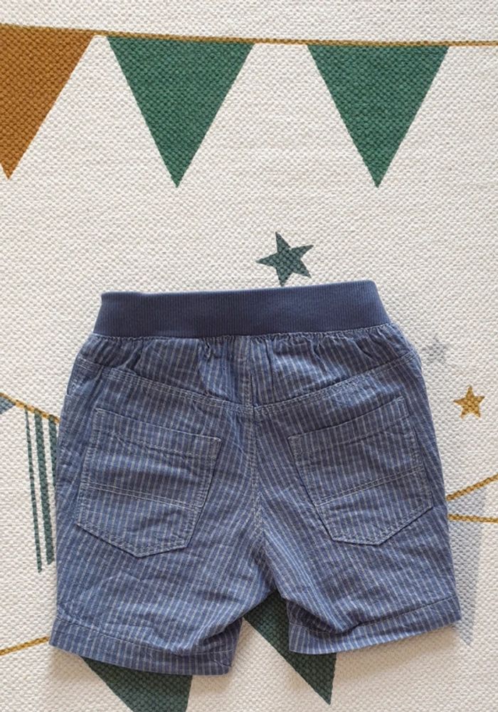 Short rayé bleu blanc, taille 9 - 12 mois, H&M - photo numéro 3