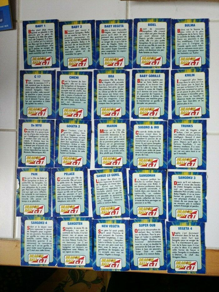 Lot Cartes fiches part 5 Dragon Ball GT Magazine Dorothée D manga cards set rare - photo numéro 2