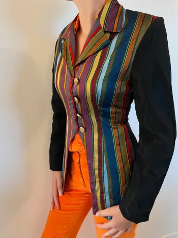 Veste à rayures élégante sombre Tricia Jones 36