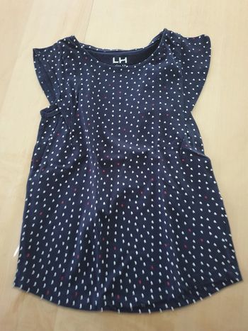 T-shirt fille 10 ans bleu marine coeurs