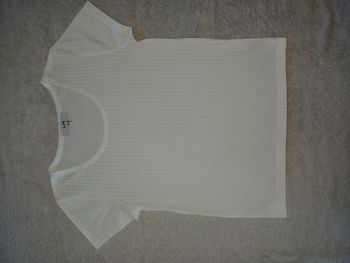 Tee-shirt blanc La Halle XS (réf perso G-Q60)(familleac72)
