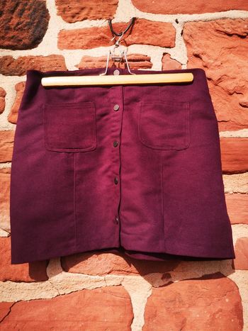 Jupe courte en suédine Pimkie bordeaux