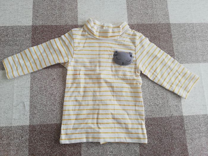 Tee shirt col roulé rayé 1 mois Kiabi