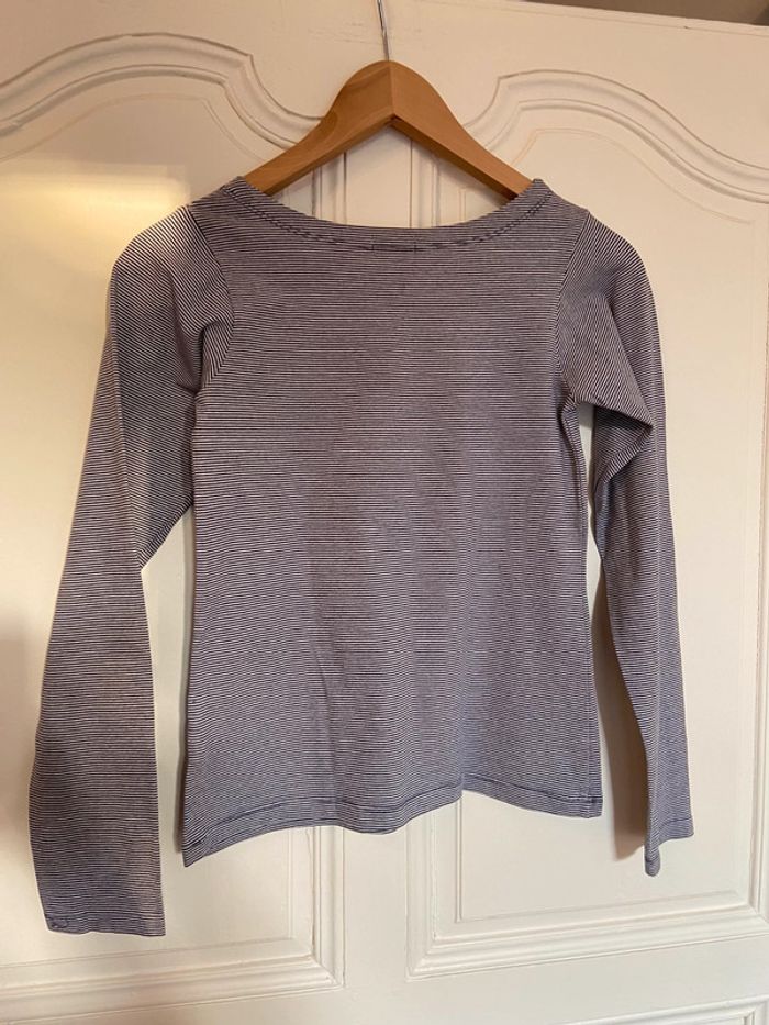 Tee-shirt marinière manches longues DPAM 14 ans - photo numéro 5