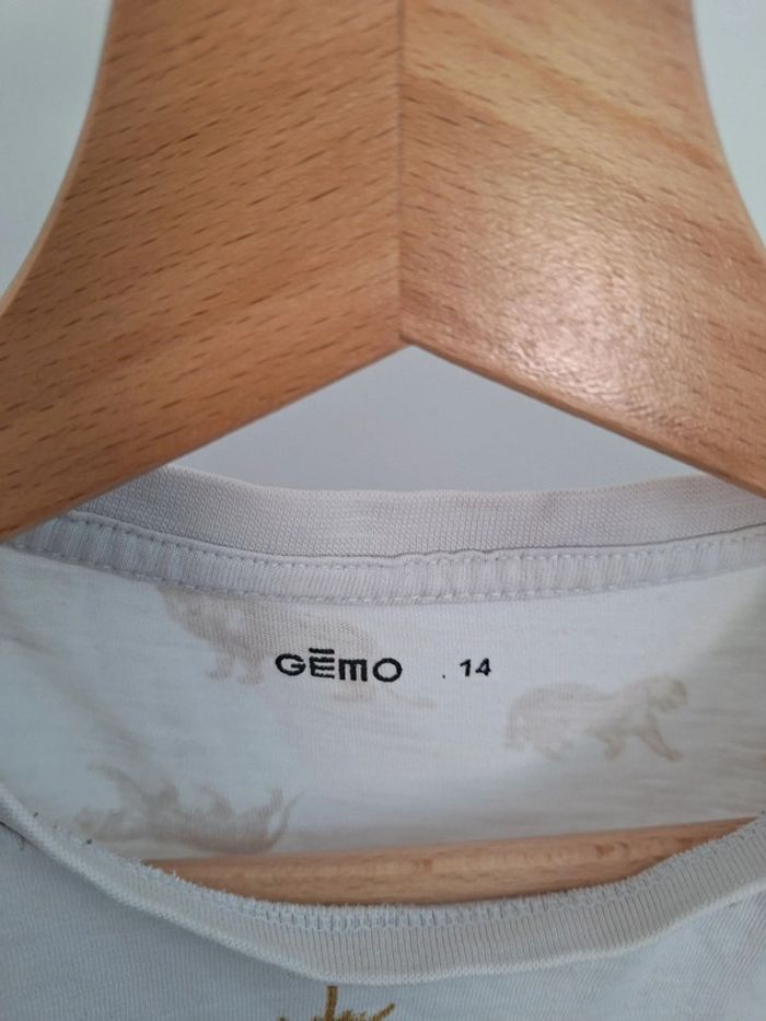 T-shirt gemo blanc motif doré enfant garçon 14 ans - photo numéro 3